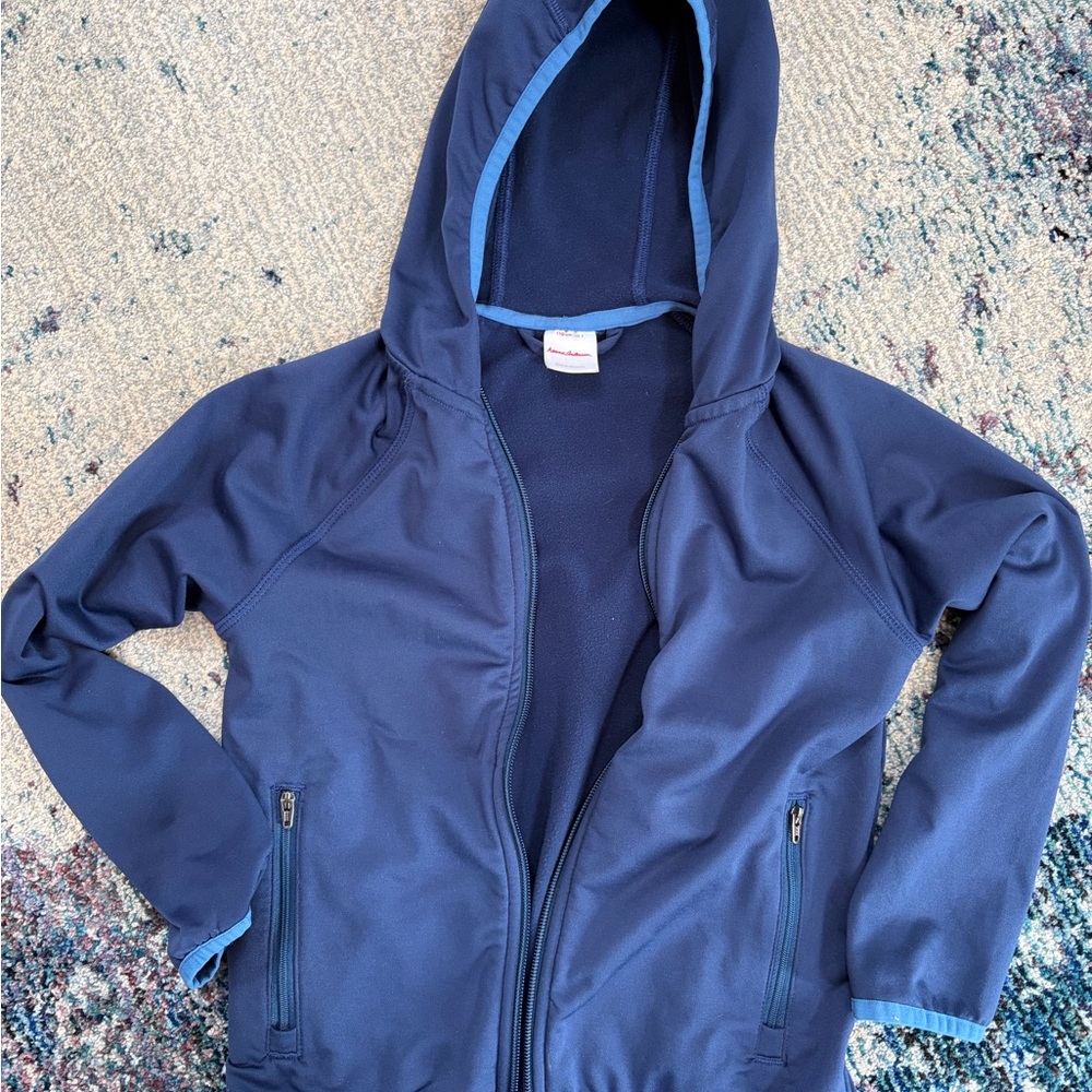 Kids Hanna Andersson Navy Hooded Zip-Up Jacket